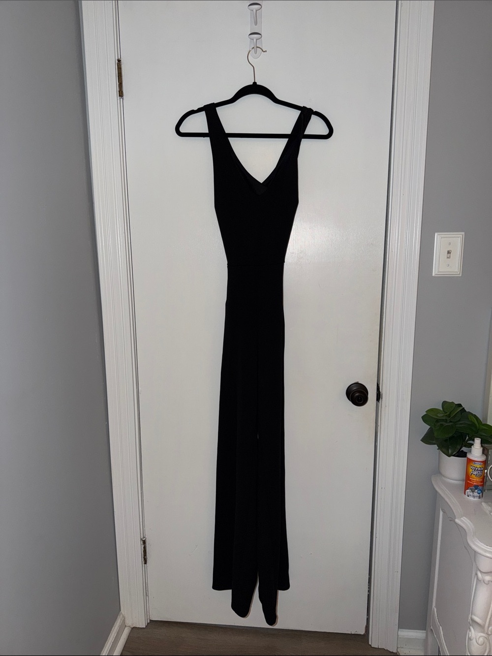 Crystal sky- size small Classic Black V-Neck Women's Dress